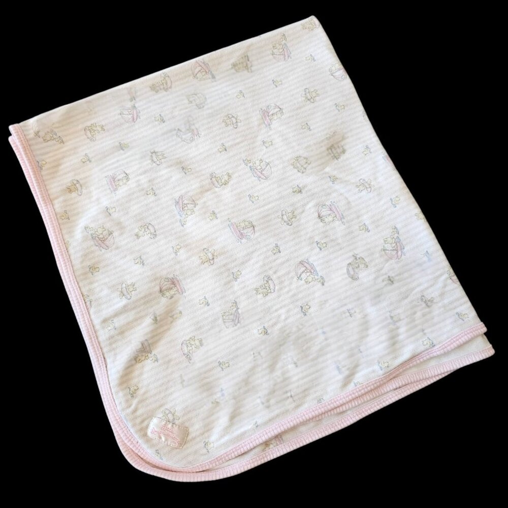 VTG Little Impressions Healthtex Baby Blanket Girl Bunny Sailboat Cotton‎